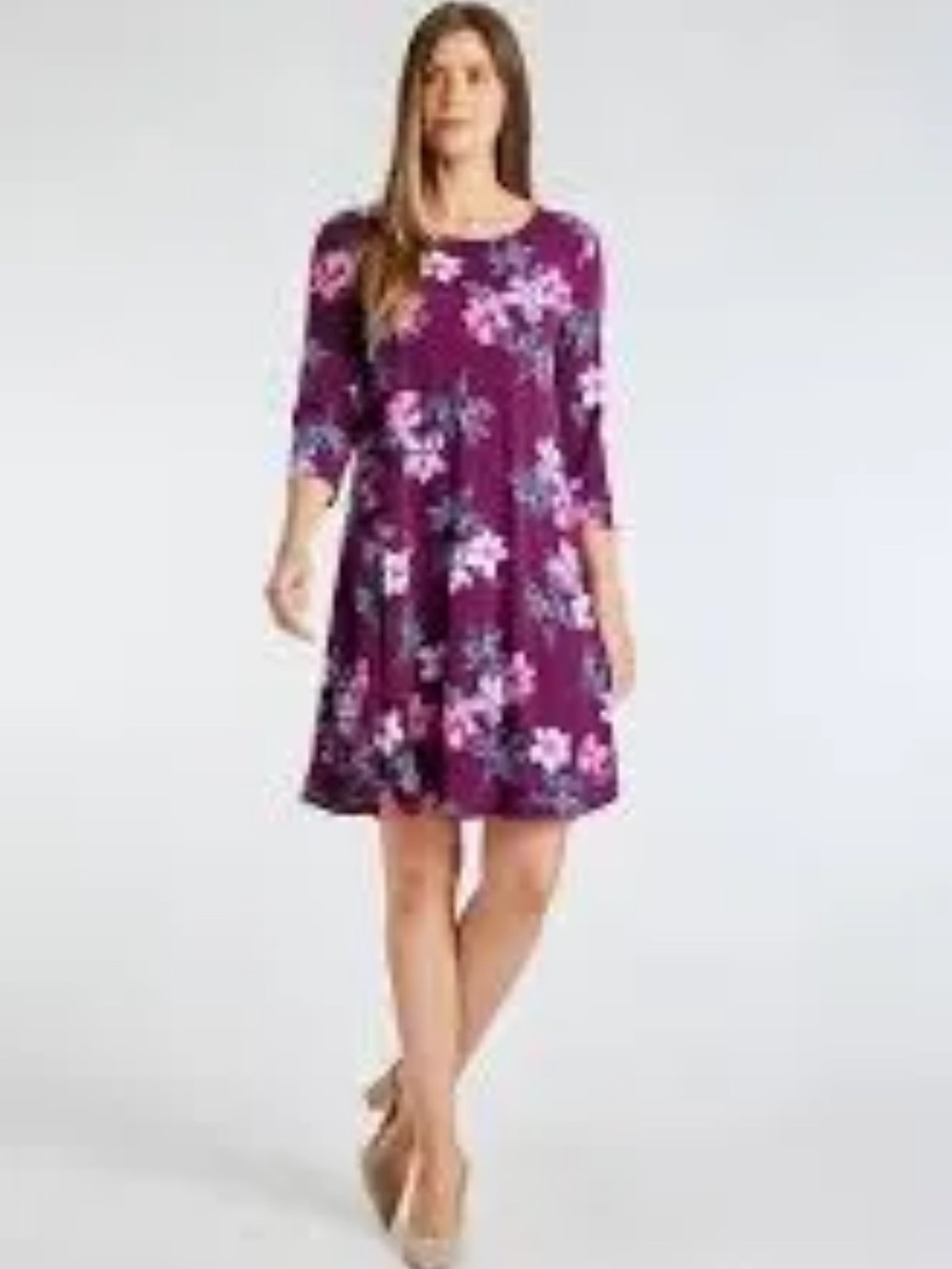 #243- Lush‎ Purple Floral A-Line Mini Dress